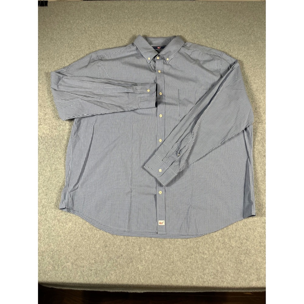Vineyard Vines Classic Fit Murray Shirt Mens XXL Blue White Check Button Down